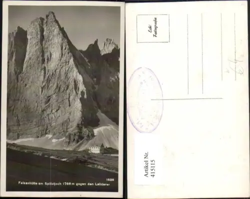 415115,Falkenhütte Berghütte b. Vomp geg. Laliderer Bergkulisse