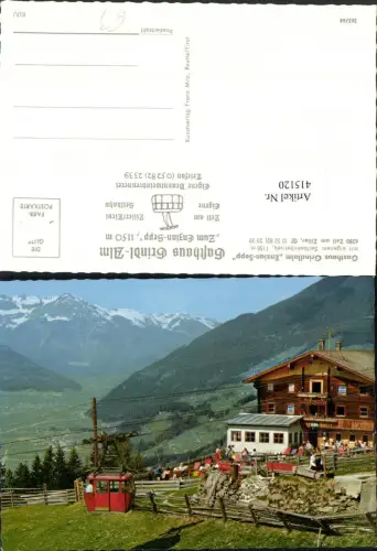 415120,Zell am Ziller Gasthaus Grindlalm Enzian-Sepp Seilbahn Bergkulisse