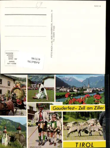 415146,Zell am Ziller Totale Gauderfest Trachten Ranggler Widder Mehrbildkarte