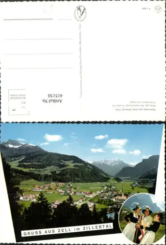 415150,Zell am Ziller Totale Bergkulisse Trachten Mehrbildkarte