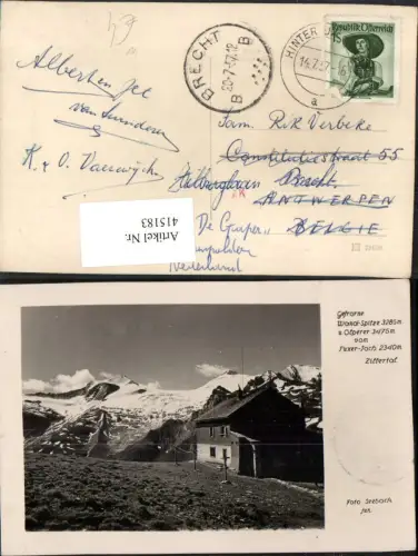415183,Berghütte Gefrorne Wandspitze u. Olperer vom Tuxerjoch b. Tux Bergkulisse