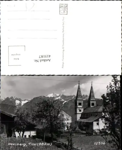 415187,Weerberg b. Weer in Tirol Kirche Bergkulisse