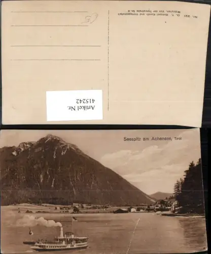 415242,Seespitz am Achensee Dampfer Bergkulisse