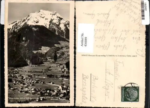 436889,Mayrhofen Totale m. Grünberg Bergkulisse