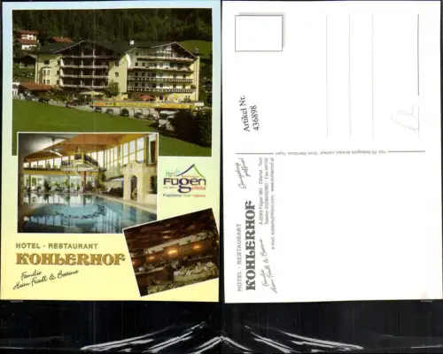 436898,Fügen im Zillertal Hotel Restaurant Kohlerhof Mehrbildkarte