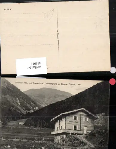 436915,Gmünder-Hütte m. Sonnenjoch im Merzengrund b. Stumm