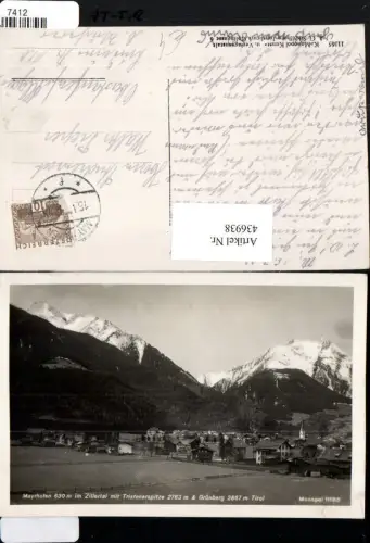 436938,Mayrhofen Totale m. Tristenerspitze u. Grünberg Bergkulisse