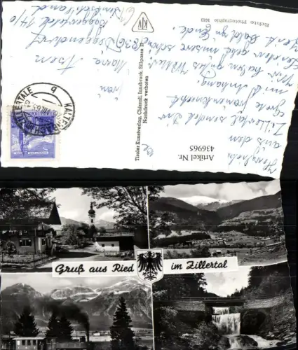 436965,Ried im Zillertal Totale Motiv Lok Wasserfall Mehrbildkarte