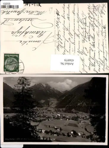 436979,Mayrhofen Totale m. Grünberg Bergkulisse