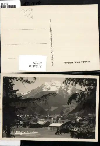 437027,Mayrhofen Teilansicht m. Grünberg Bergkulisse