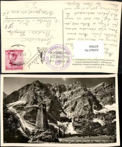 437041,Karwendel Barth-Denkmal am kleinen Ahornboden b. Achenkirch Bergkulisse