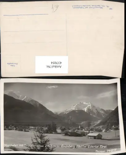 437054,Mayrhofen Totale m. Tristenerspitze u. Grünberg Bergkulisse
