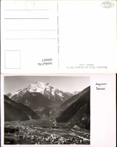 450457,Mayrhofen Totale m. Grünberg Bergkulisse