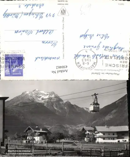 450462,Mayrhofen Penkenbahn Seilbahn m. Grünberg Bergkulisse