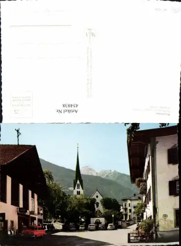 454838,Mayrhofen Straßenpartie Kirche geg. Tristner Bergkulisse
