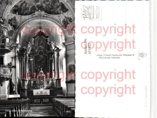 471922,Zell am Ziller Kirche Innenansicht Kanzel Altar