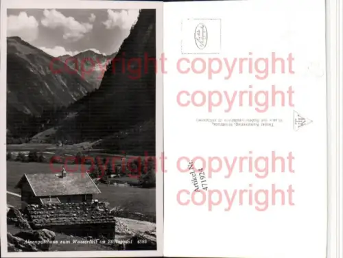 471924,Gasthaus zum Wasserfall im Stilluptal b. Mayrhofen pub Tiroler Kunstverlag 4585