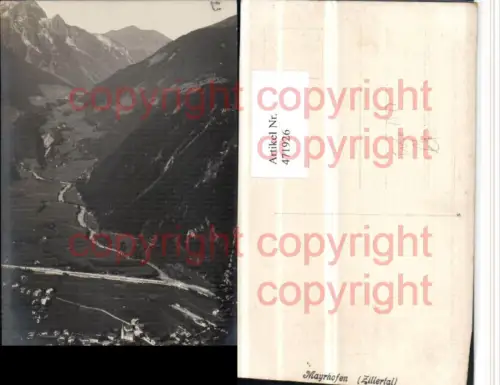 471926,Foto AK Mayrhofen im Zillertal Totale Bergkulisse