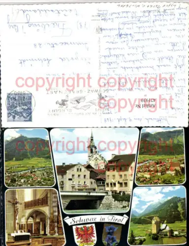 471939,Schwaz Totale Kirche Kreuz Schloss Freundsberg Mehrbildkarte