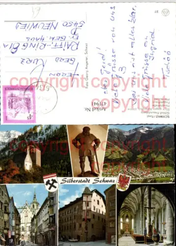 471941,Schwaz Totale Schloss Freundsberg Fuggerhaus Kirche Mehrbildkarte