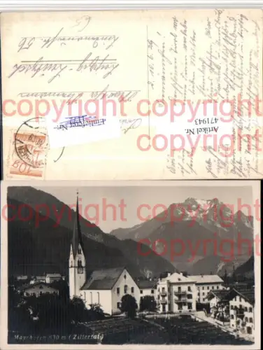 471943,Mayrhofen im Zillertal Teilansicht Kirche Bergkulisse