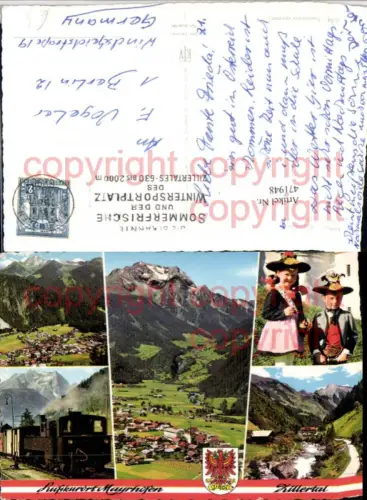 471948,Mayrhofen im Zillertal Totale Tracht Zillertalbahn Mehrbildkarte