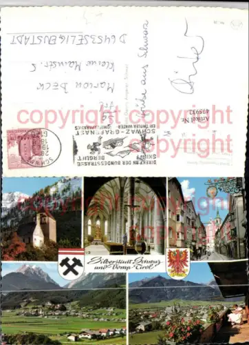 475932,Schwaz Vomp Totale Schloss Freundsberg Kirche Mehrbildkarte