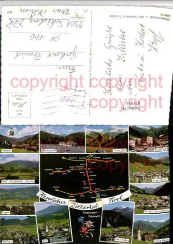 475954,Zillertal Hippach Lanersbach Mayrhofen Zell Fügen Mehrbildkarte