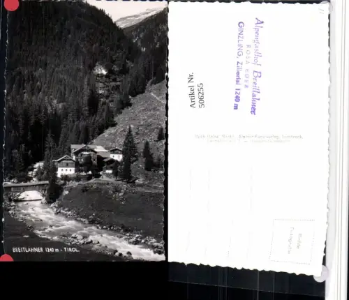 506255,Alpengasthof Breitlahner b. Ginzling Fluss Brücke