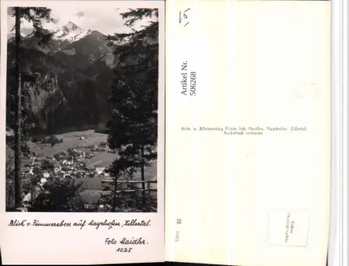506268,Mayrhofen Totale v. Zimmereben Bergkulisse pub Foto Maidler 1025