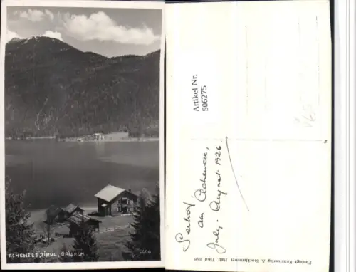 506275,Achensee See Gaisalm b. Pertisau Bergkulisse pub A. Stockhammer 6600