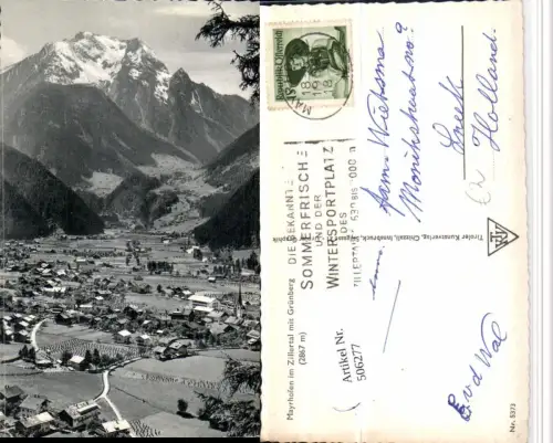 506277,Mayrhofen Totale m. Grünberg Bergkulisse