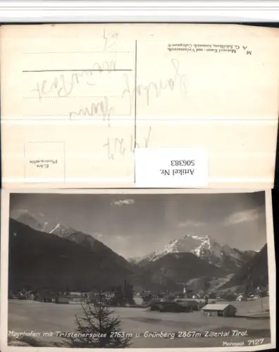 506383,Mayrhofen Totale m. Tristenerspitze u. Grünberg Bergkulisse