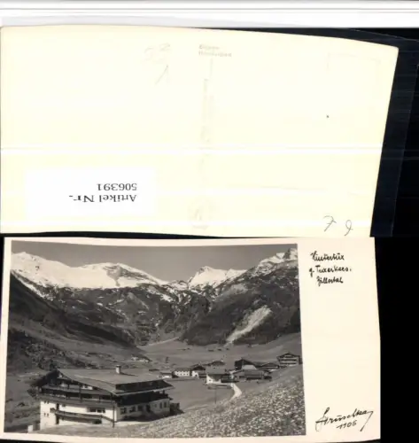 506391,Hintertux Teilansicht geg. Tuxerkees Bergkulisse pub Hruschka 1105
