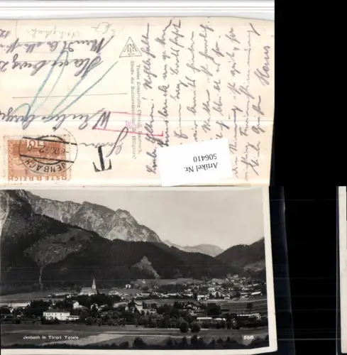 506410,Jenbach Totale Bergkulisse Nachgebühr Stempel