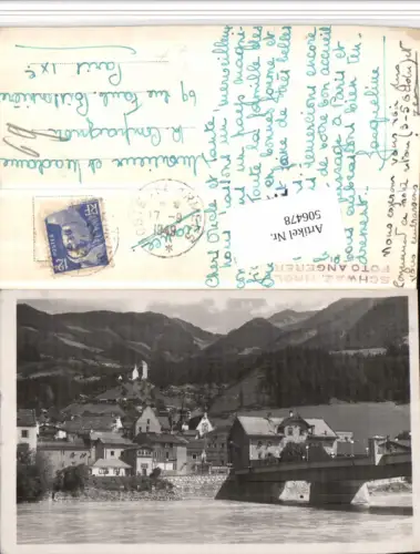 506478,Schwaz Teilansicht Brücke Bergkulisse pub Foto Angerer