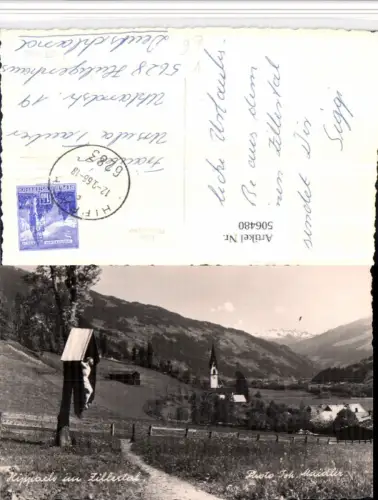 506480,Hippach im Zillertal Kirche Wegkreuz Bergkulisse pub Foto Maidler