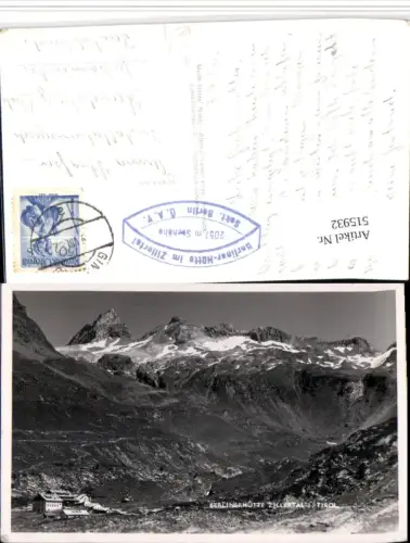 515932,Berlinerhütte Berghütte b. Mayrhofen Bergkulisse