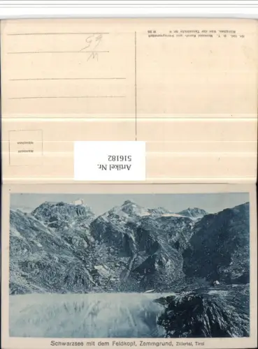516182,Schwarzsee See b. Ginzling m. Feldkopf Bergkulisse