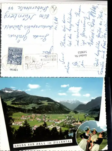519053,Zell im Zillertal Totale geg. Tristner Bergkulisse Trachten