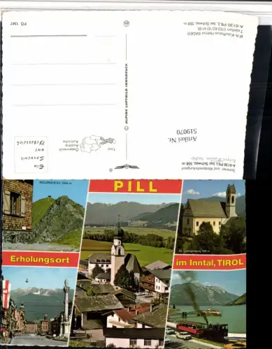 519070,Pill b. Schwaz Achenseebahn Mehrbildkarte pub Alpine Luftbild 1347