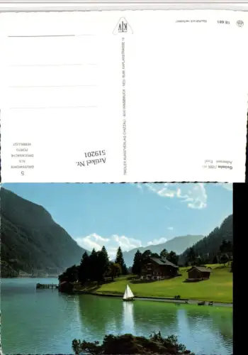 519201,Gaisalm am Achensee b. Pertisau Segelboot Bergkulisse