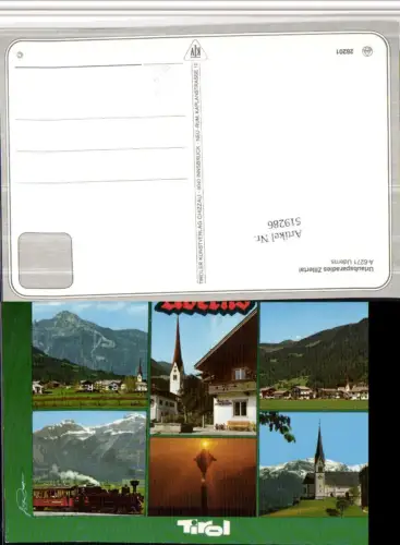 519286,Uderns Totale Kirche Eisenbahn Mehrbildkarte
