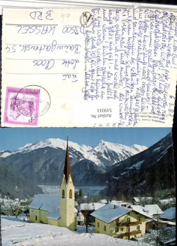 519311,Finkenberg Teilansicht Kirche Bergkulisse Winterbild