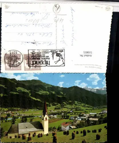 519855,Hippach im Zillertal Totale Kirche Bergkulisse pub H. Hruschka