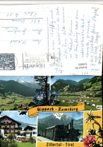 519891,Hippach Ramsberg Totale Zillertalbahn Gasthof Mehrbildkarte