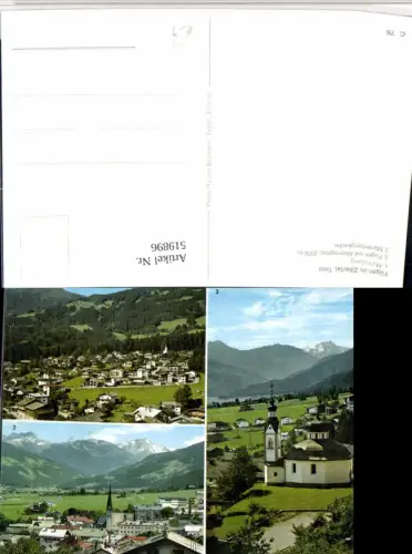 519896,Fügen im Zillertal Totale Kirche Mehrbildkarte
