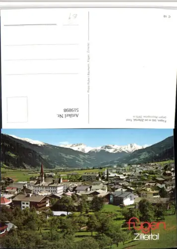 519898,Fügen im Zillertal Totale geg. Ahornspitze Bergkulisse