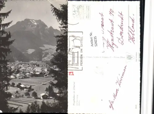 524235,Mayrhofen im Zillertal Totale m. Grünberg Bergkulisse