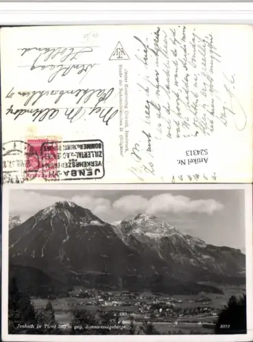 524313,Jenbach in Tirol Totale geg. Sonnwendgebirge Bergkulisse